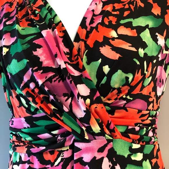 Lovely Nina Leonard Colourful Dress Size Large. - Picture 5 of 13